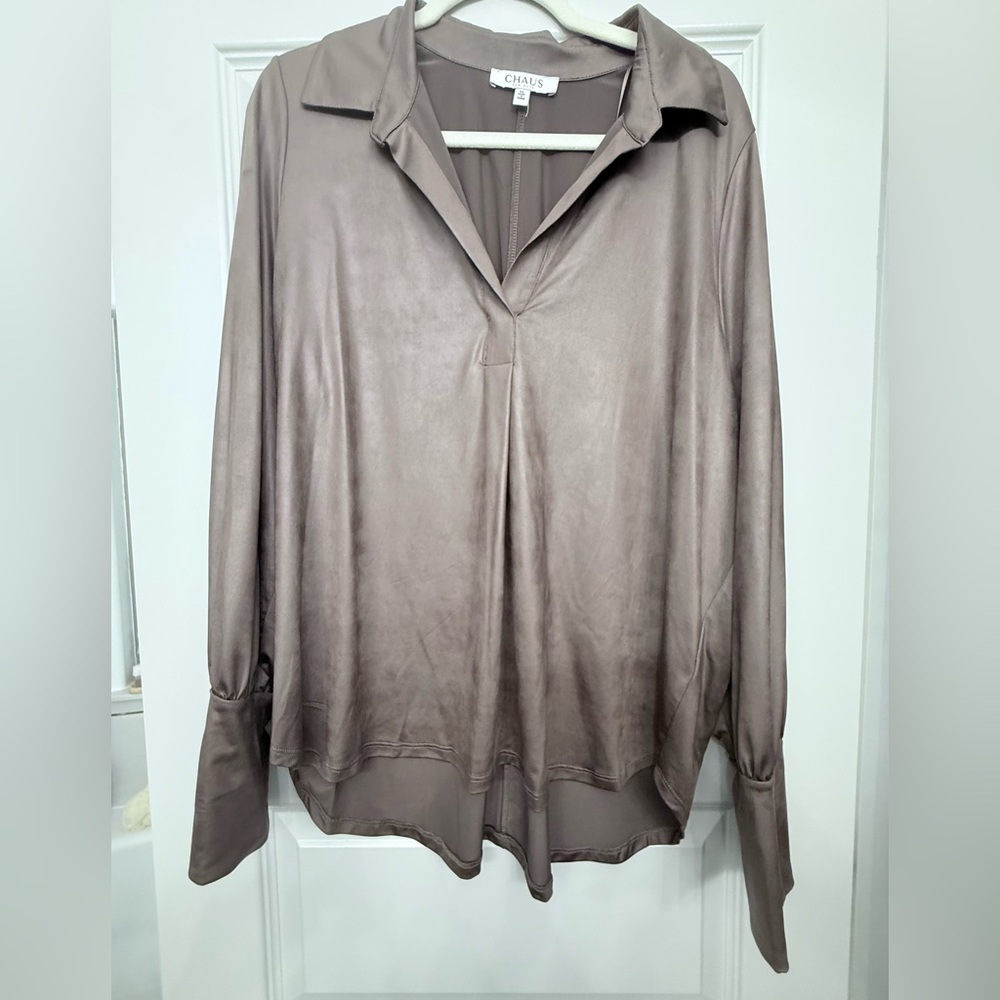 Chaus Women's Blouse in Taupe